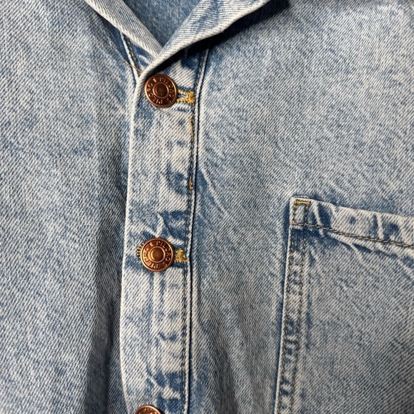 Anthropologie Pilcro The Becca Denim Shirt Large Regenerative Cotton Acid Wash - Picture 5 of 13